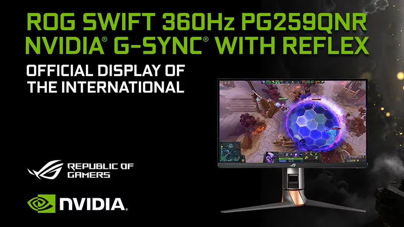 The ROG Swift 360Hz PG259QNR helps pros raise their game at The International 10