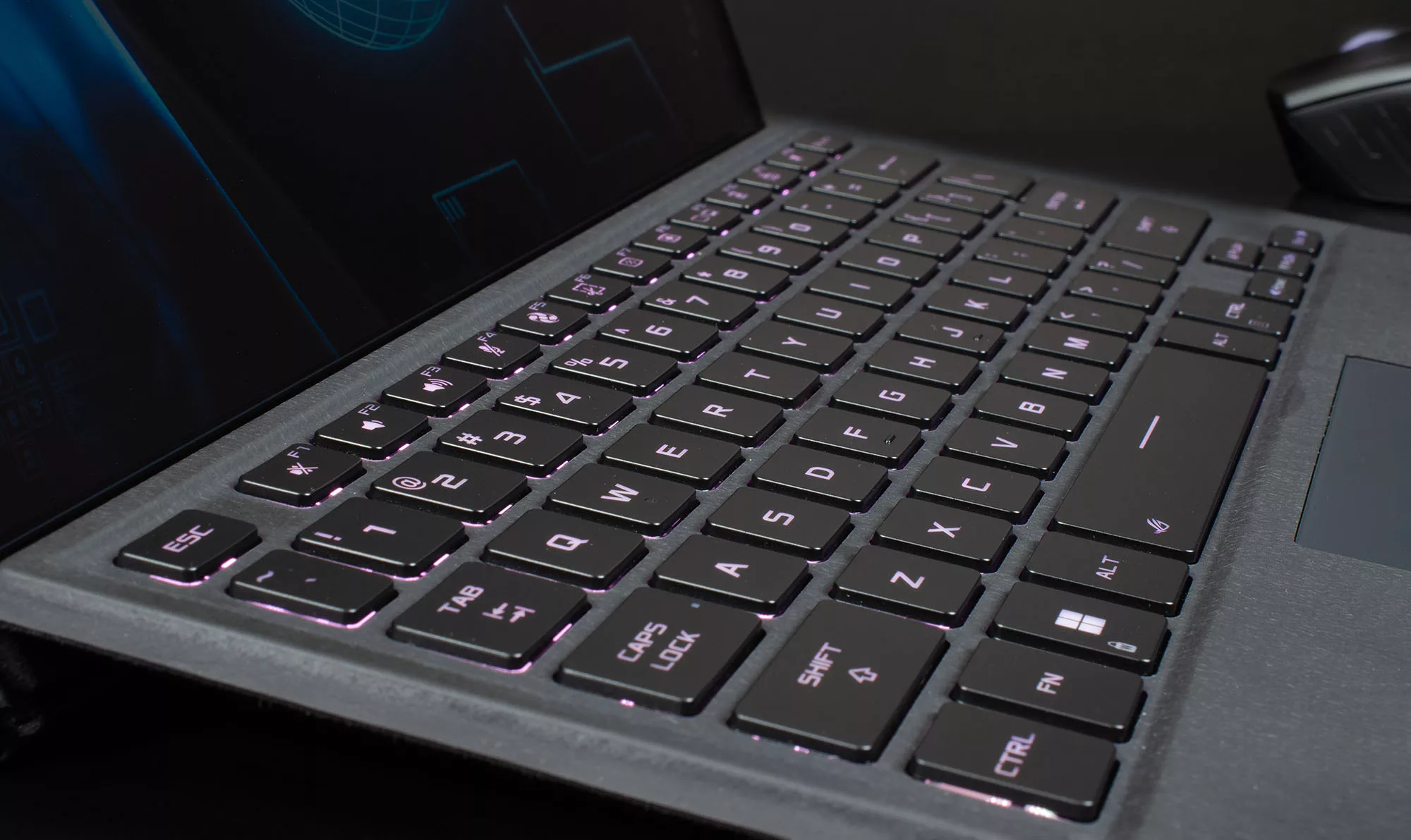 Closeup picture of the detachable keyboard for the ROG Flow Z13