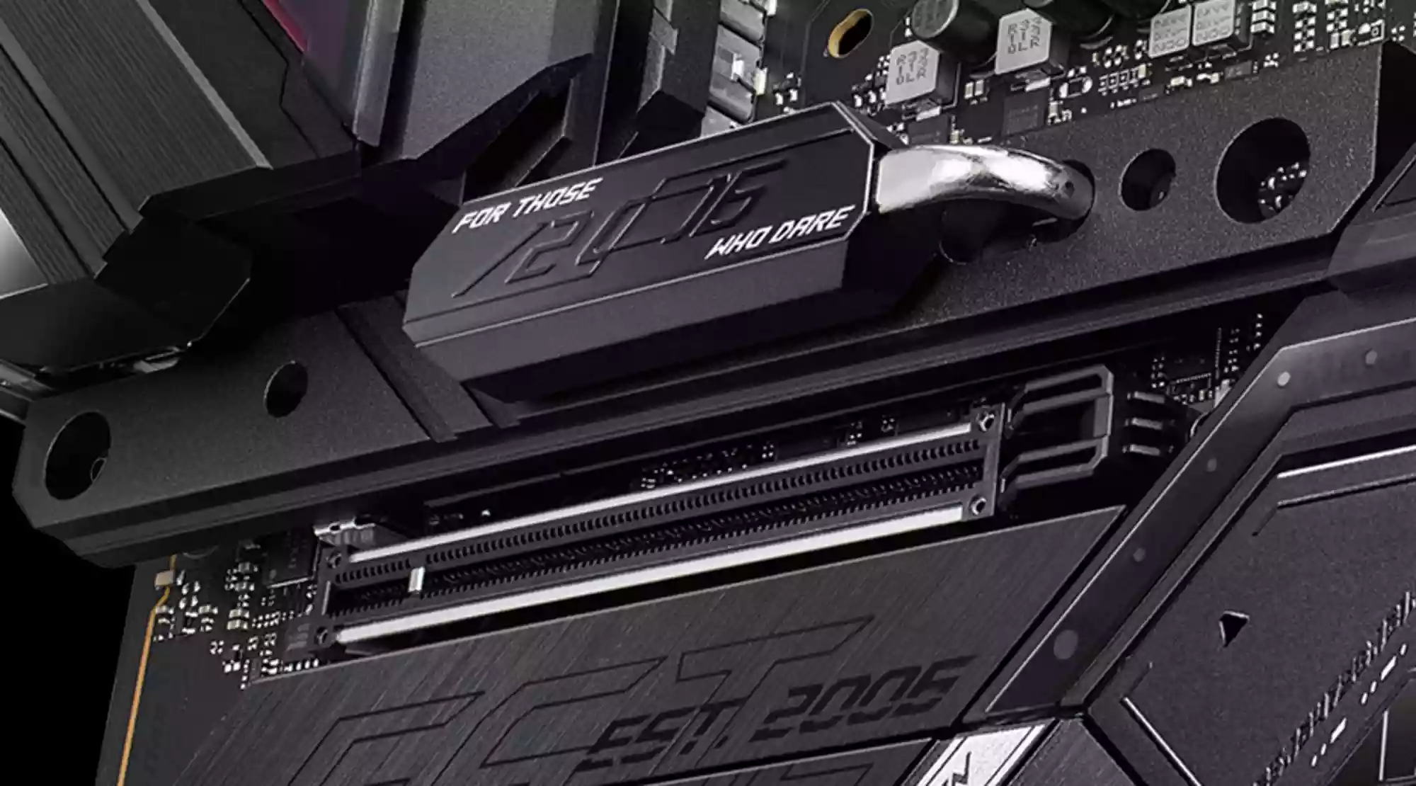The PCIe 5.0 M.2 slot with a heatsink on the ROG Strix Z790-E Gaming WiFi motherboard