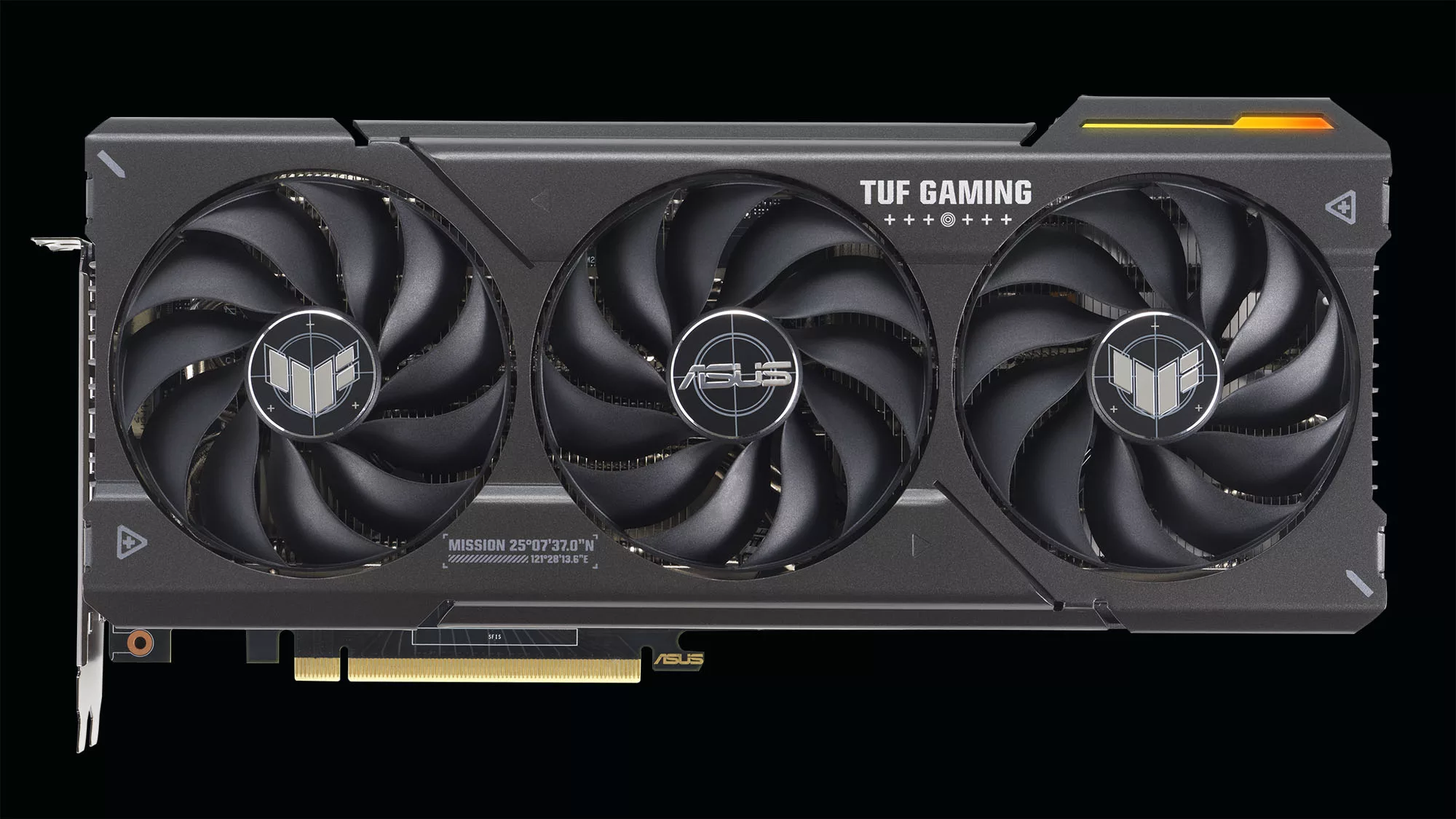 TUF Gaming GeForce RTX 4070 graphics card, front view.