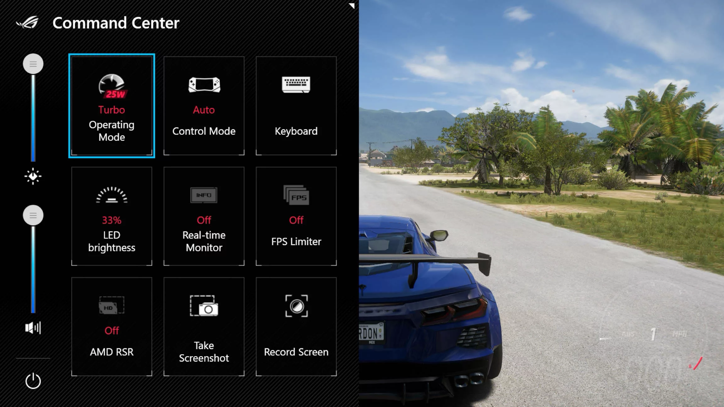 Скриншот Forza Horizon 5 с открытым Командным центром.