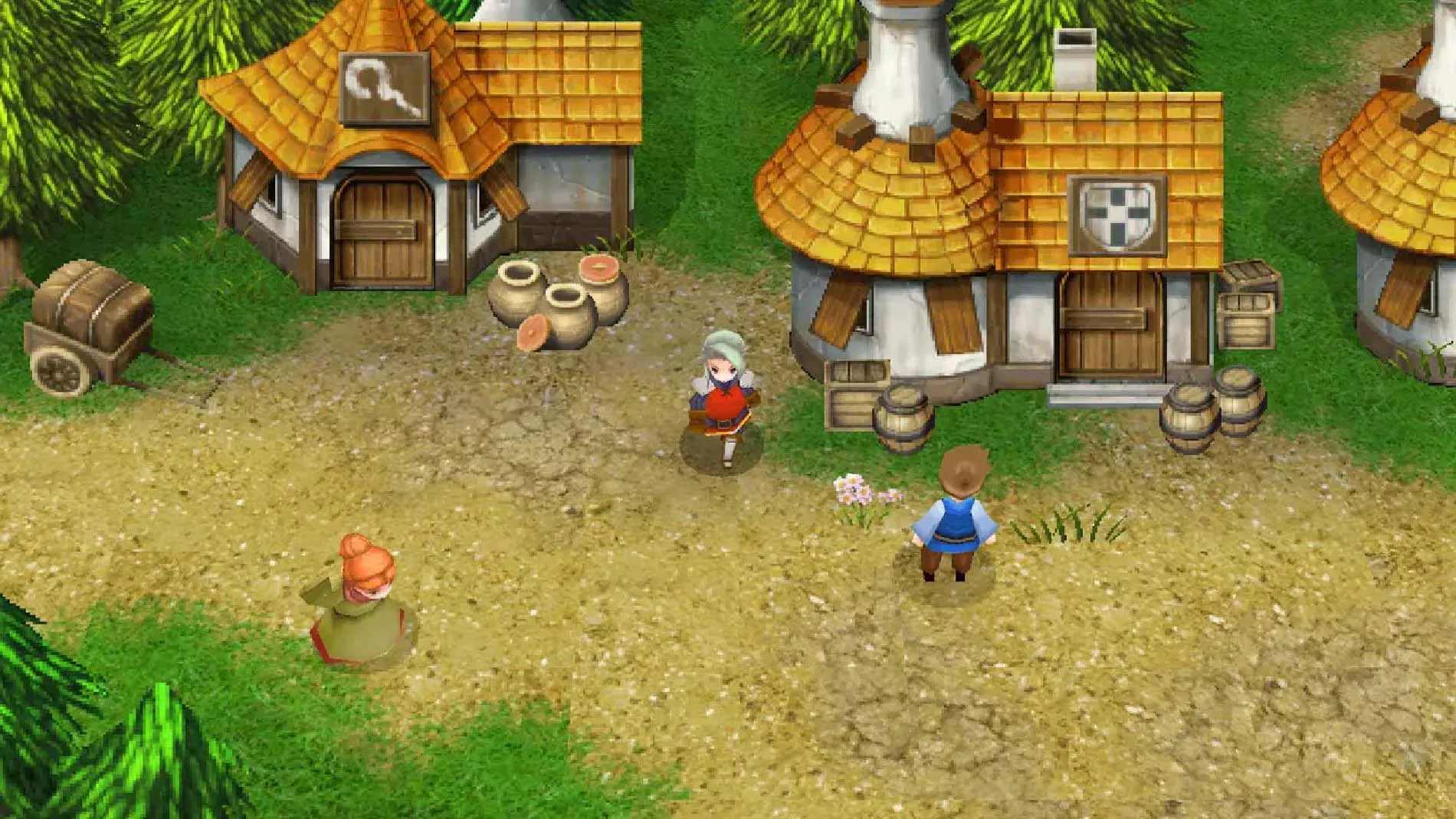 Screenshot of a 3D Final Fantasy character walking through a small town.