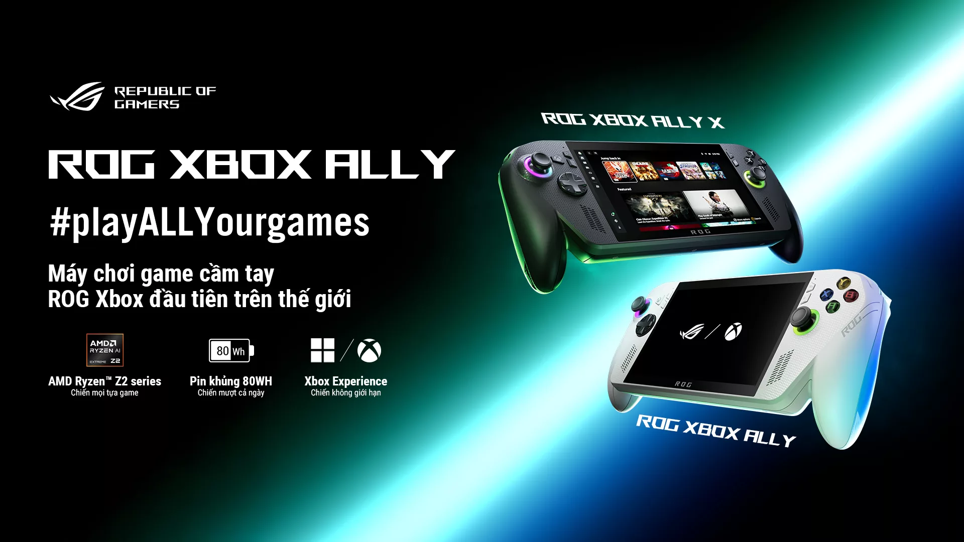 ROG Xbox Ally và ROG Xbox Ally X - Máy chơi game cầm tay ROG Xbox đầu tiên tại Việt Nam