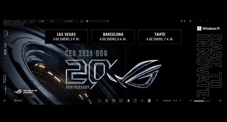 ASUS Republic of Gamers mostrará sus novedades en el evento online “CES 2026 ROG – Atrévete a Innovar” el próximo 5 de enero